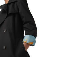 Trench en gabardine de coton avec revers oversize - Black
