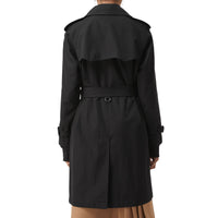 Trench en gabardine de coton avec revers oversize - Black