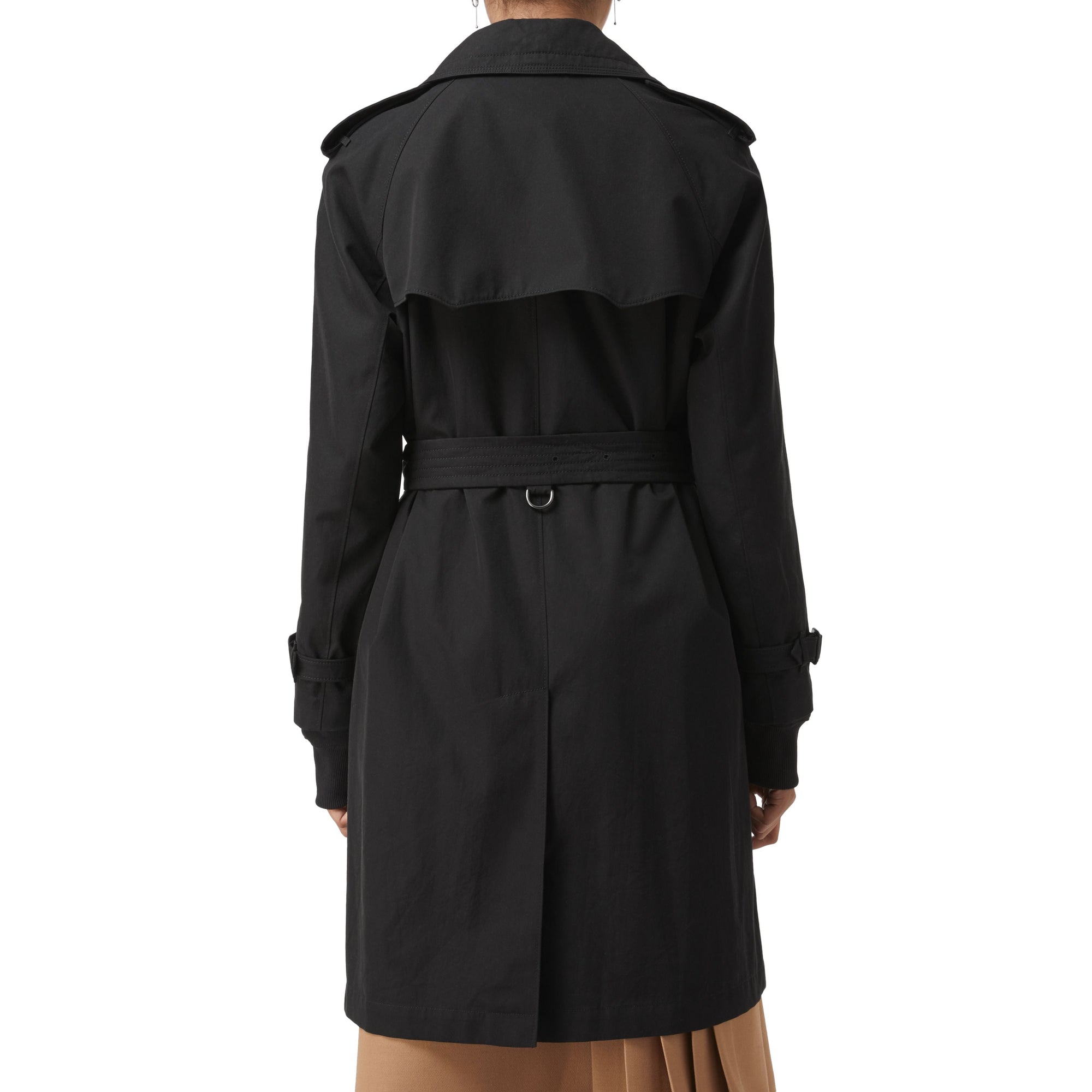 Trench en gabardine de coton avec revers oversize - Black