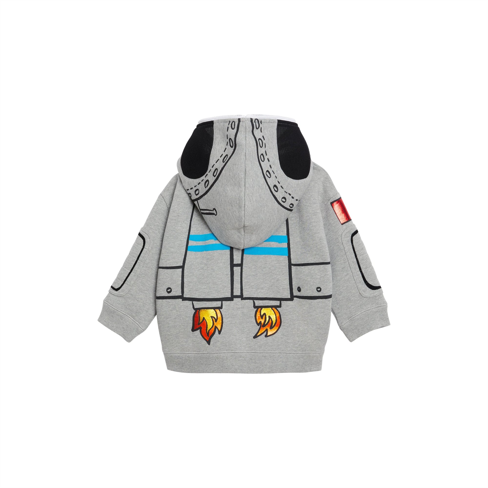 Veste à capuche en jersey avec imprimé astronaute - Grey Melange