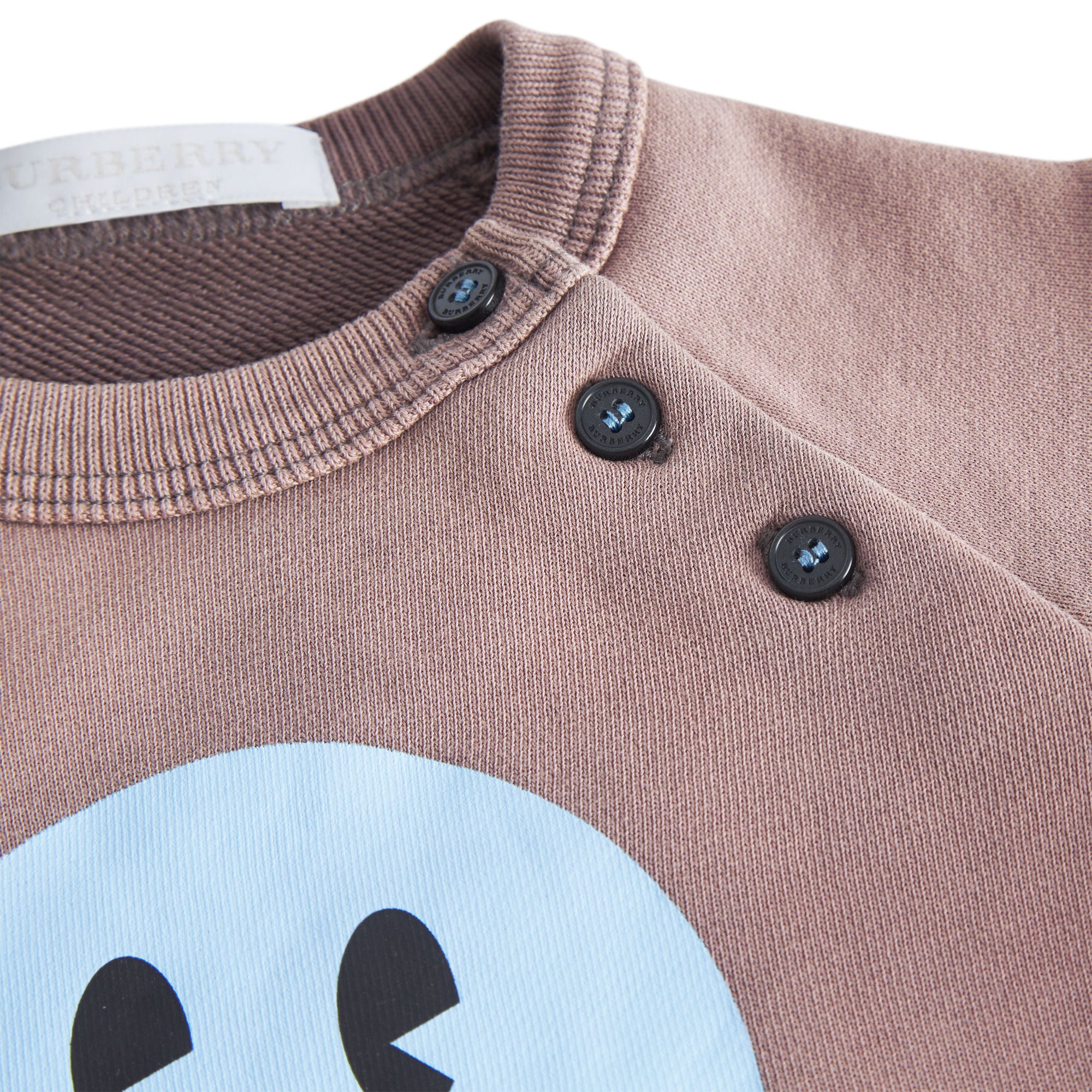 Sweat-shirt en coton avec imprimé smiley - Mauve