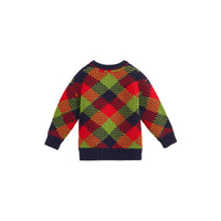 Pull en laine mélangée à motif check en intarsia - Bright Red
