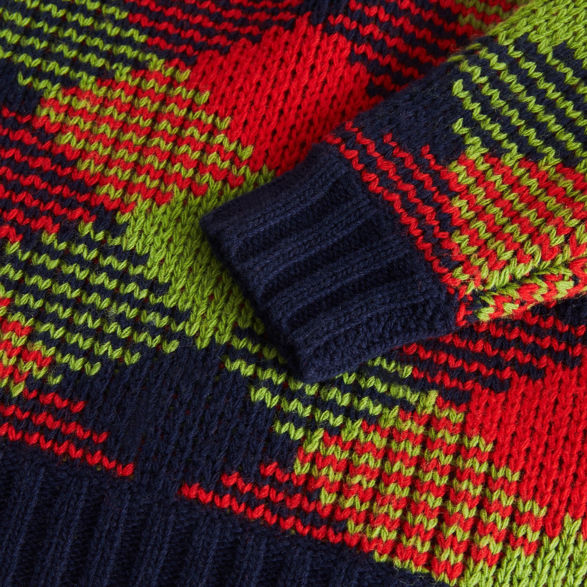 Pull en laine mélangée à motif check en intarsia - Bright Red