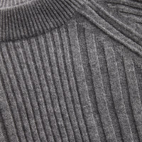 Robe en laine et cachemire avec détails check - Mid Grey Melange
