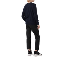 Pull en cachemire avec logo d'archive brodé - Navy