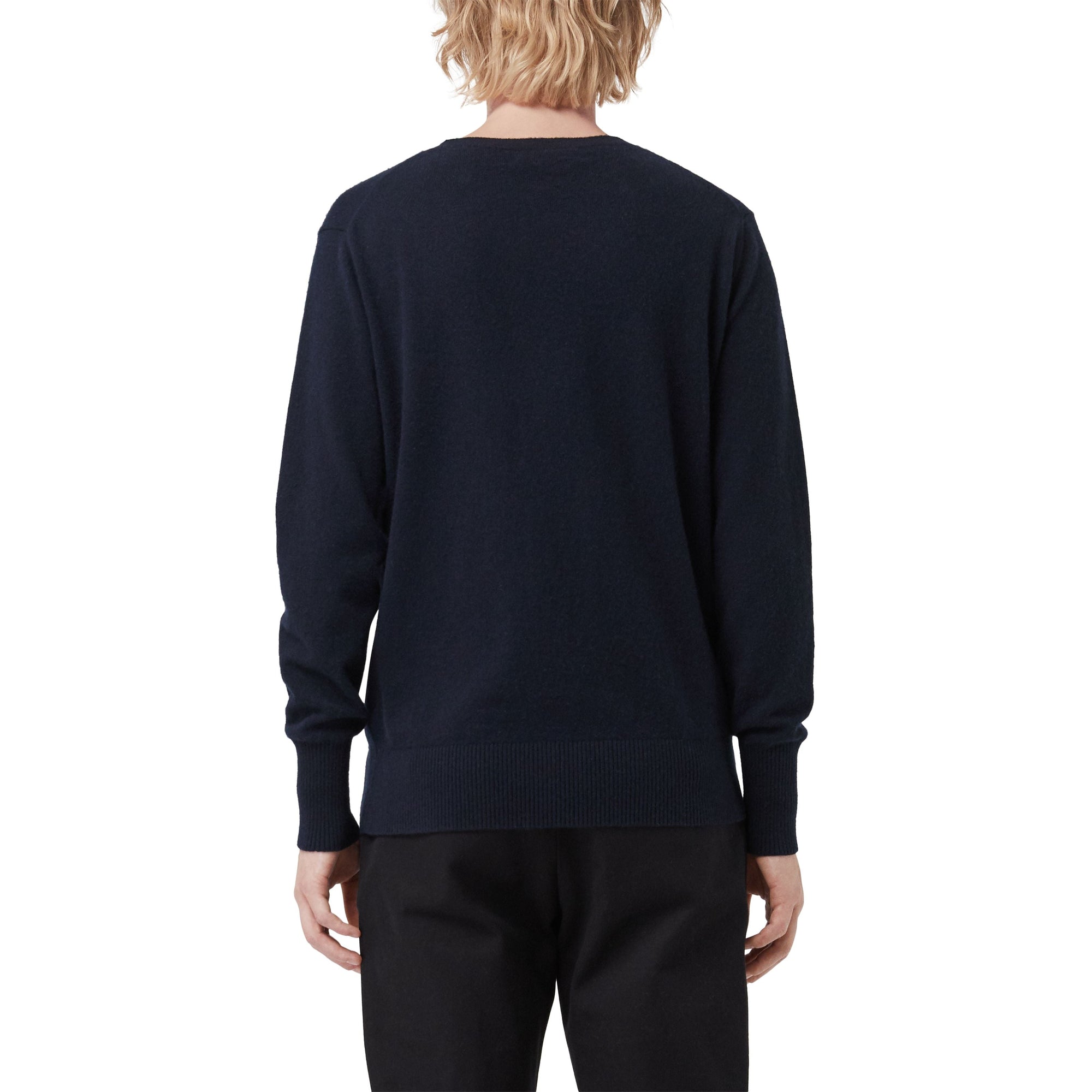 Pull en cachemire avec logo d'archive brodé - Navy