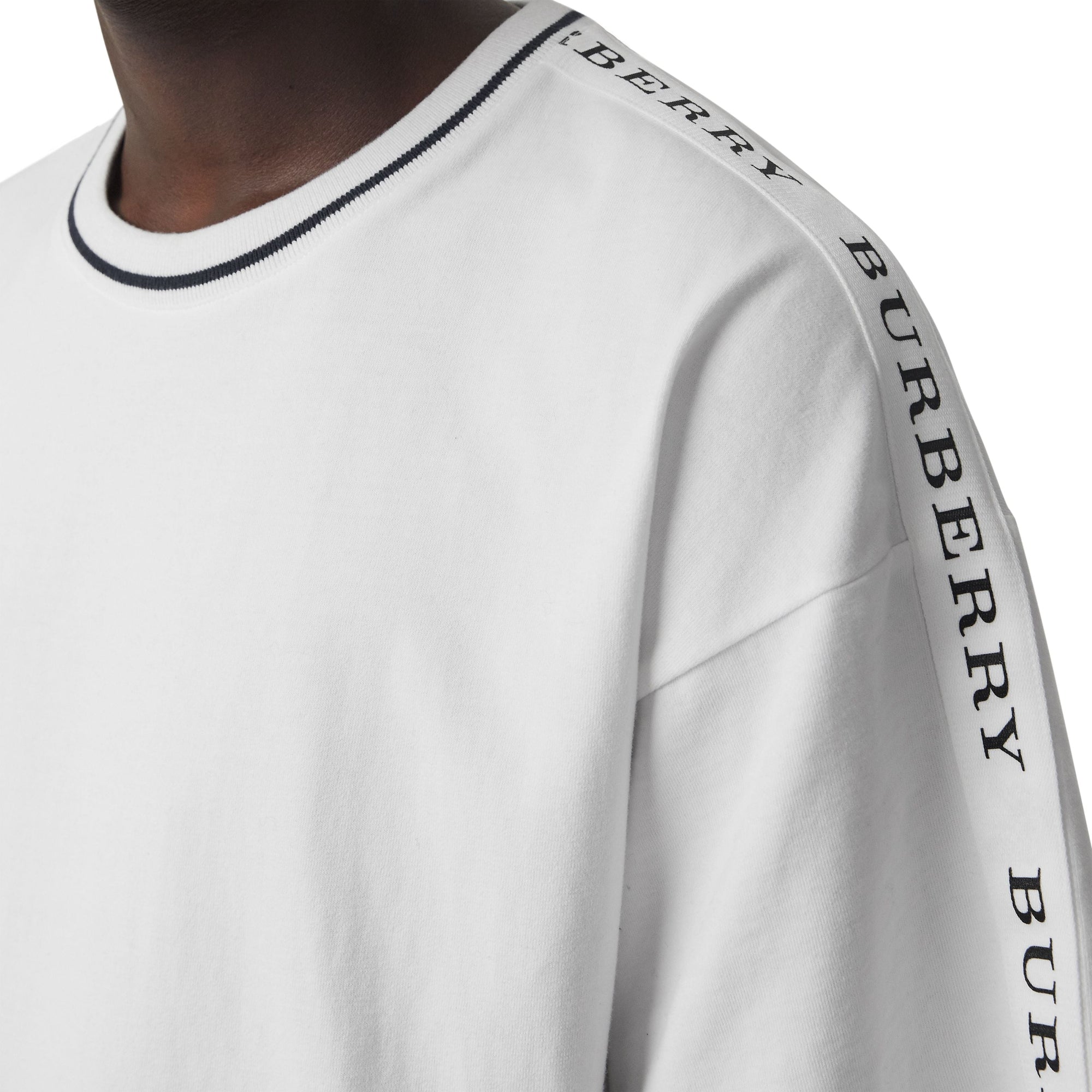 T-shirt en coton avec liseré - White