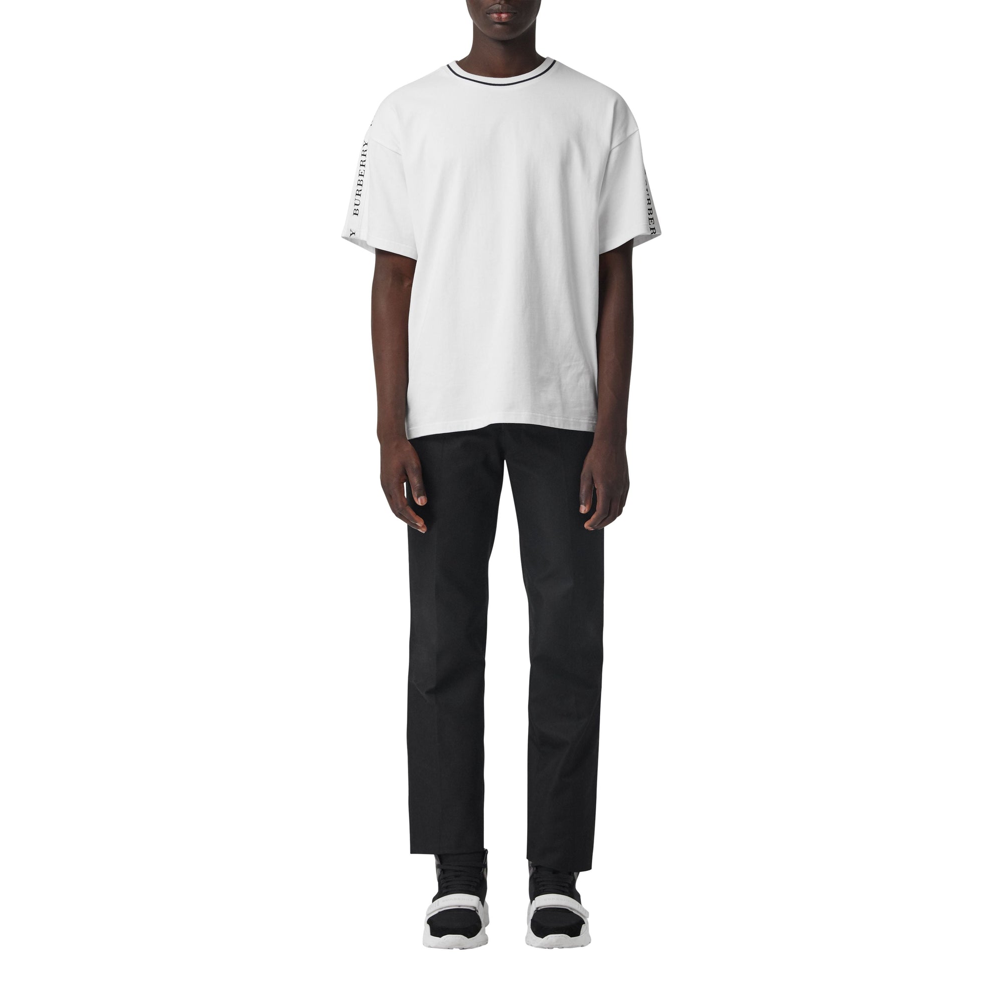 T-shirt en coton avec liseré - White