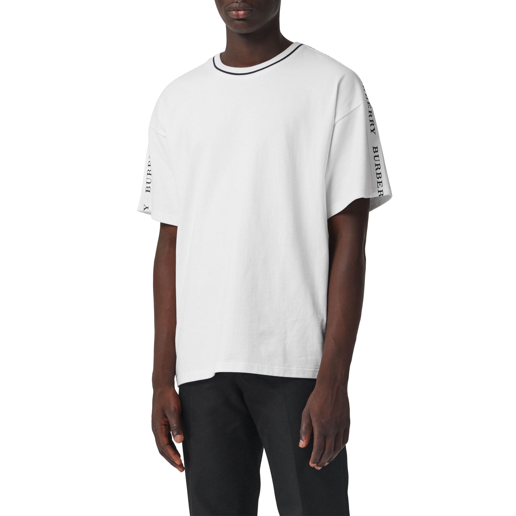 T-shirt en coton avec liseré - White