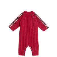 Combinaison en cachemire à motif check - Burgundy Red