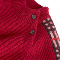 Combinaison en cachemire à motif check - Burgundy Red