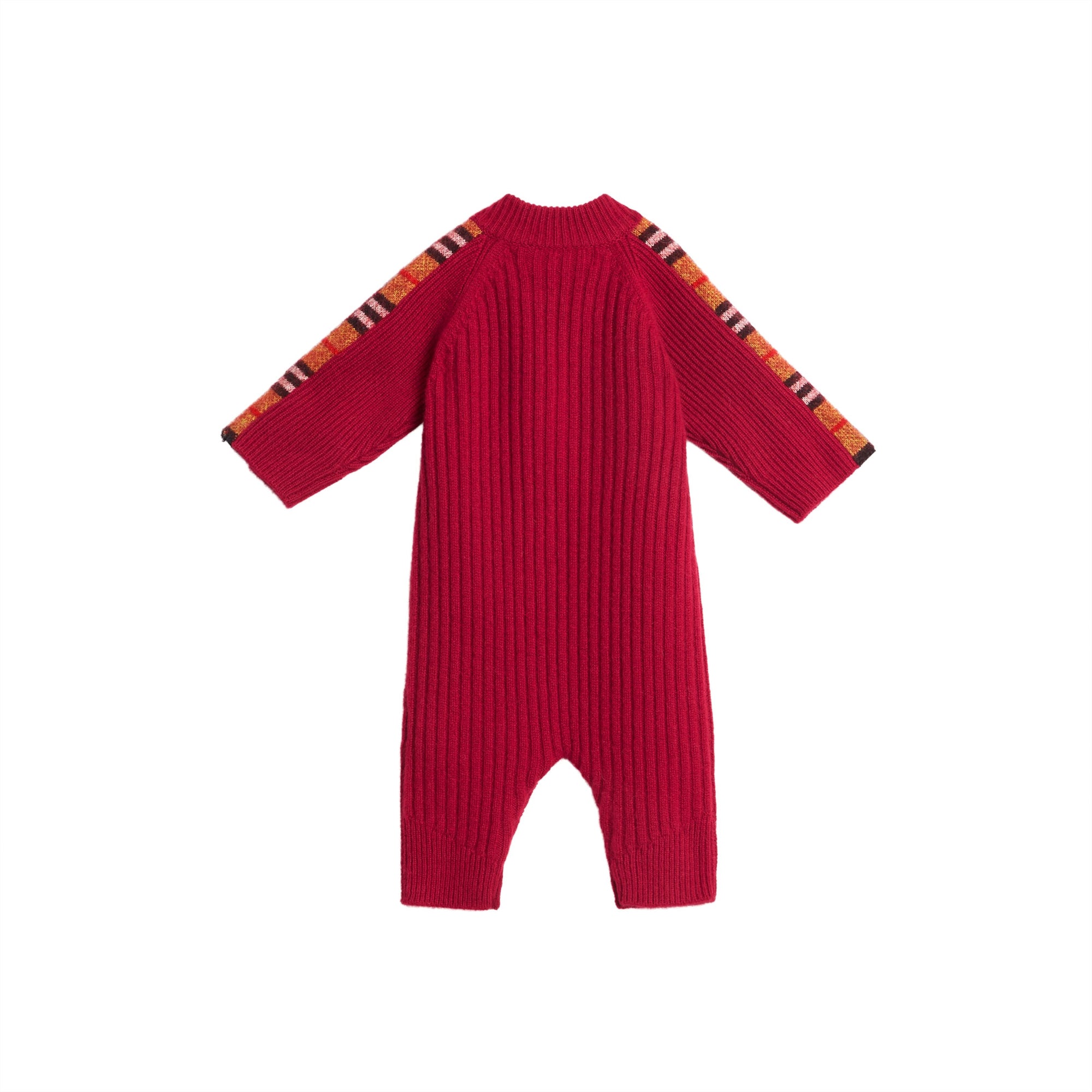 Combinaison en cachemire à motif check - Burgundy Red