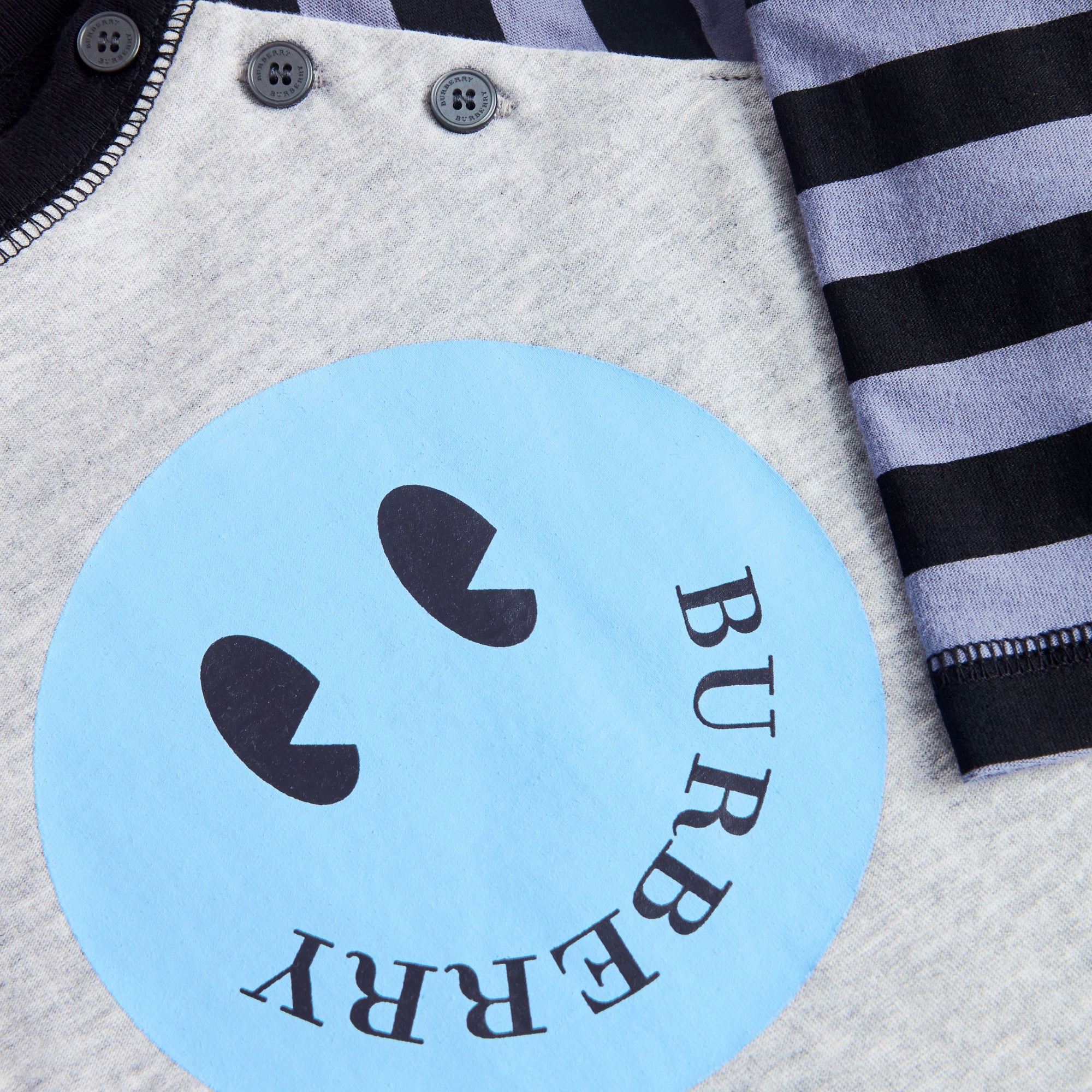 Combinaison en coton avec imprimé smiley - Grey Melange