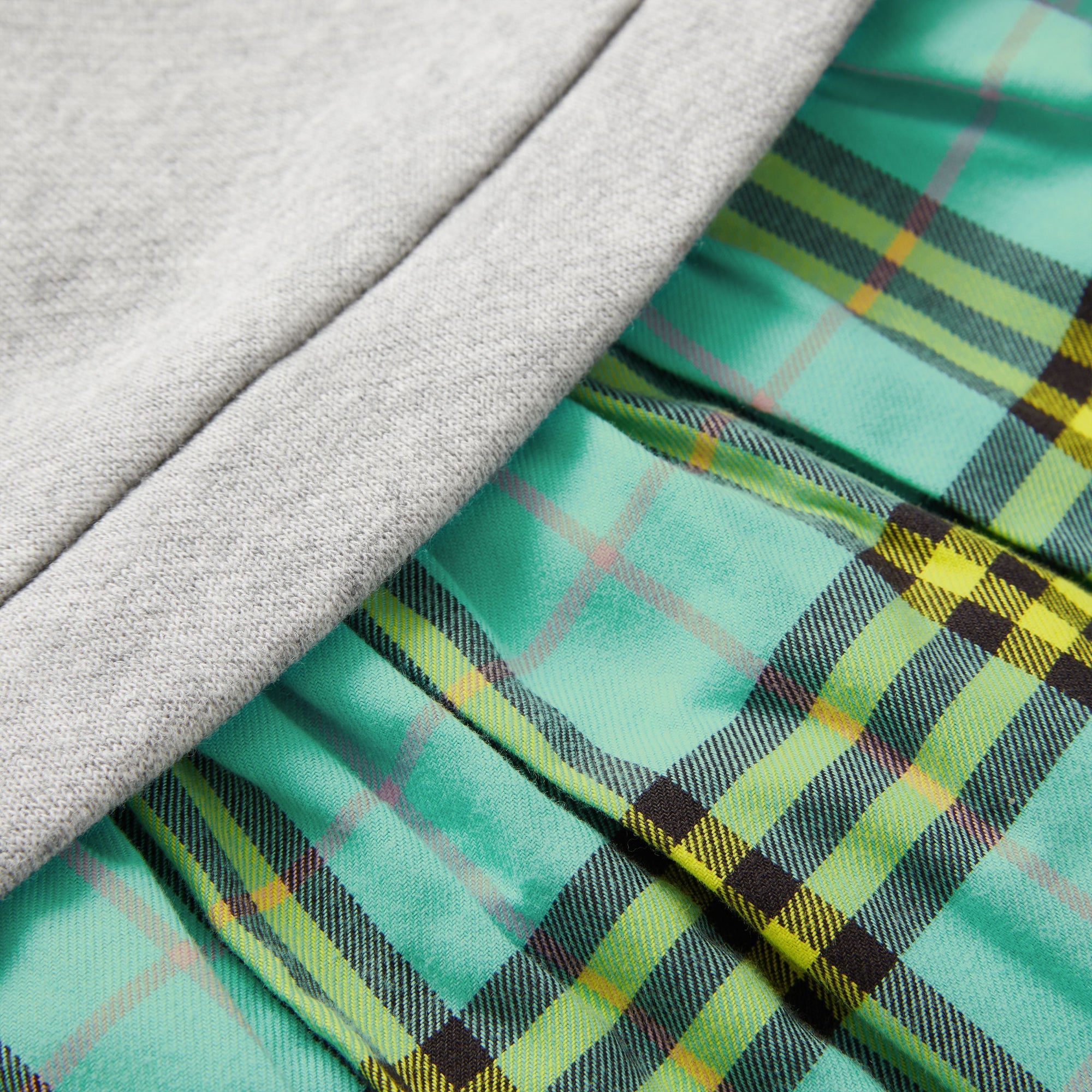 Robe pull en coton à motif check - Turquoise
