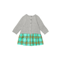 Robe pull en coton à motif check - Turquoise