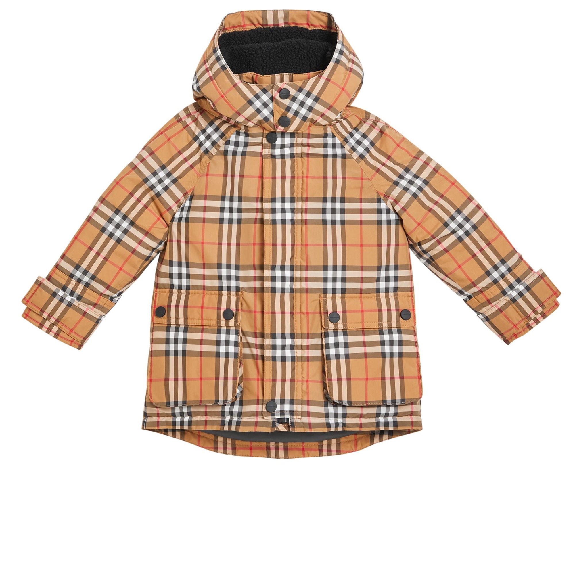 Doudoune rembourrée à capuche avec motif Vintage check - Antique Yellow
