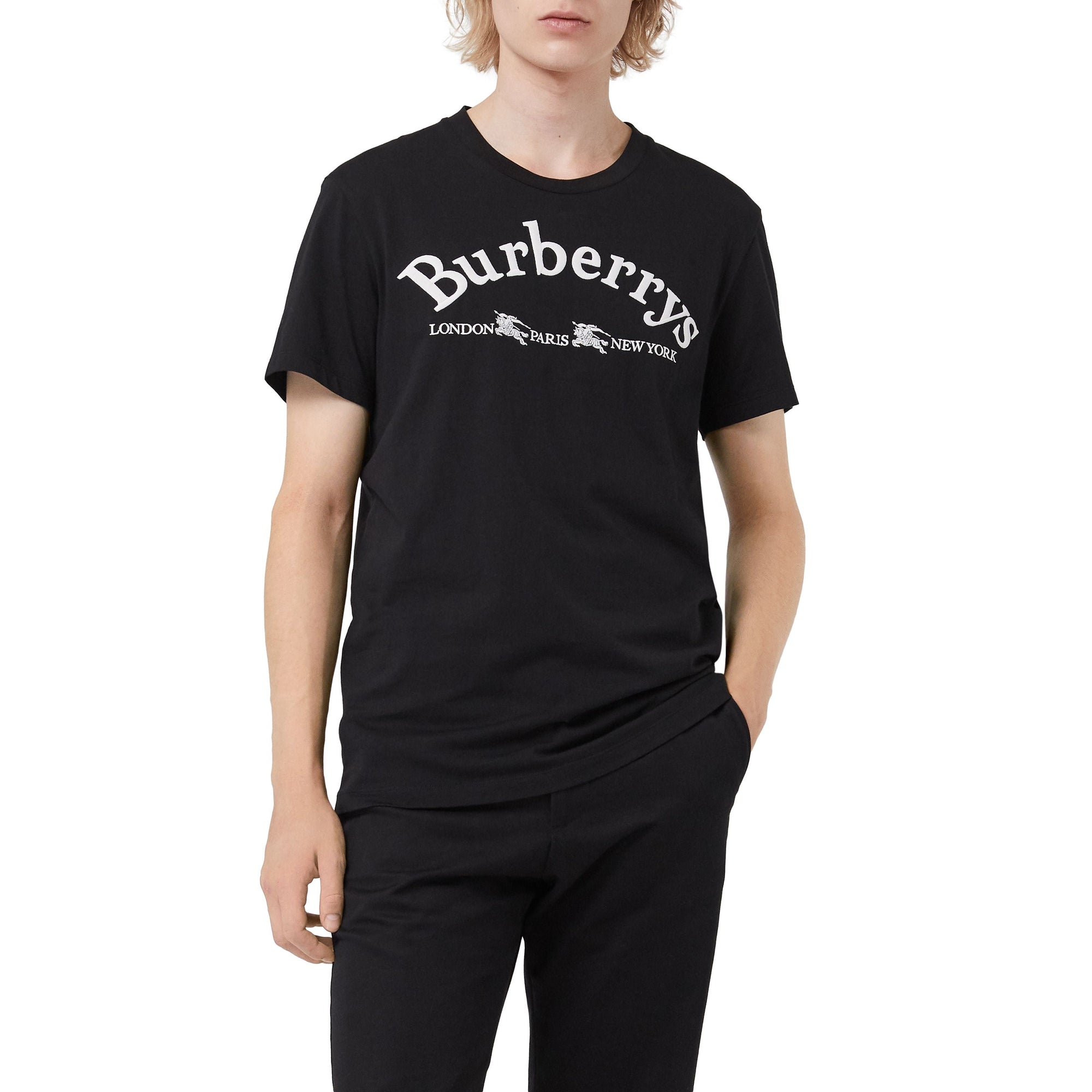 T-shirt en coton avec logo d'archive - Black