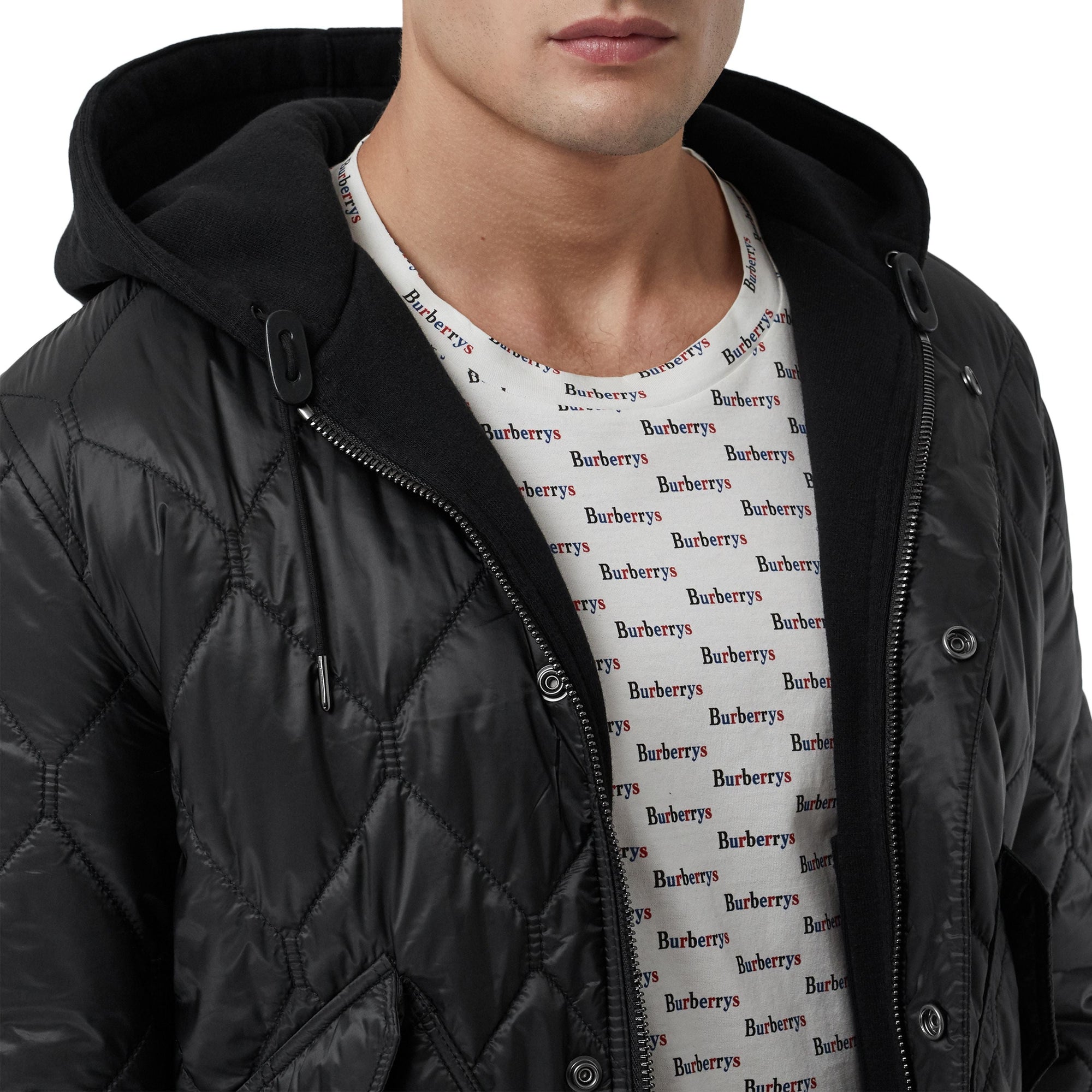 Veste à capuche matelassée réversible - Black