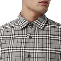 Chemise en coton à motif check - Charcoal