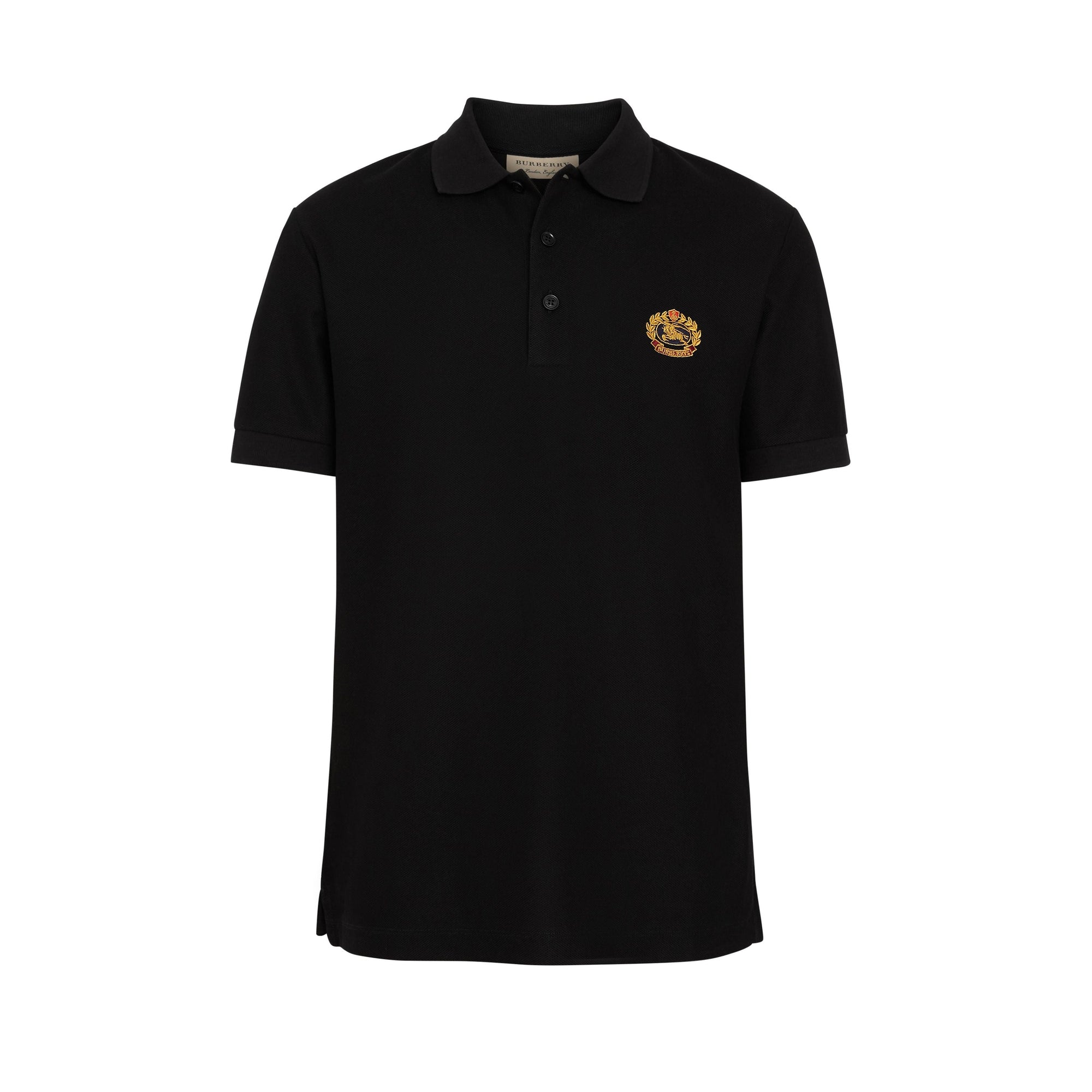 Polo en piqué de coton avec logo d'archive - Black