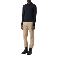 Polo en piqué de coton à manches longues - Navy