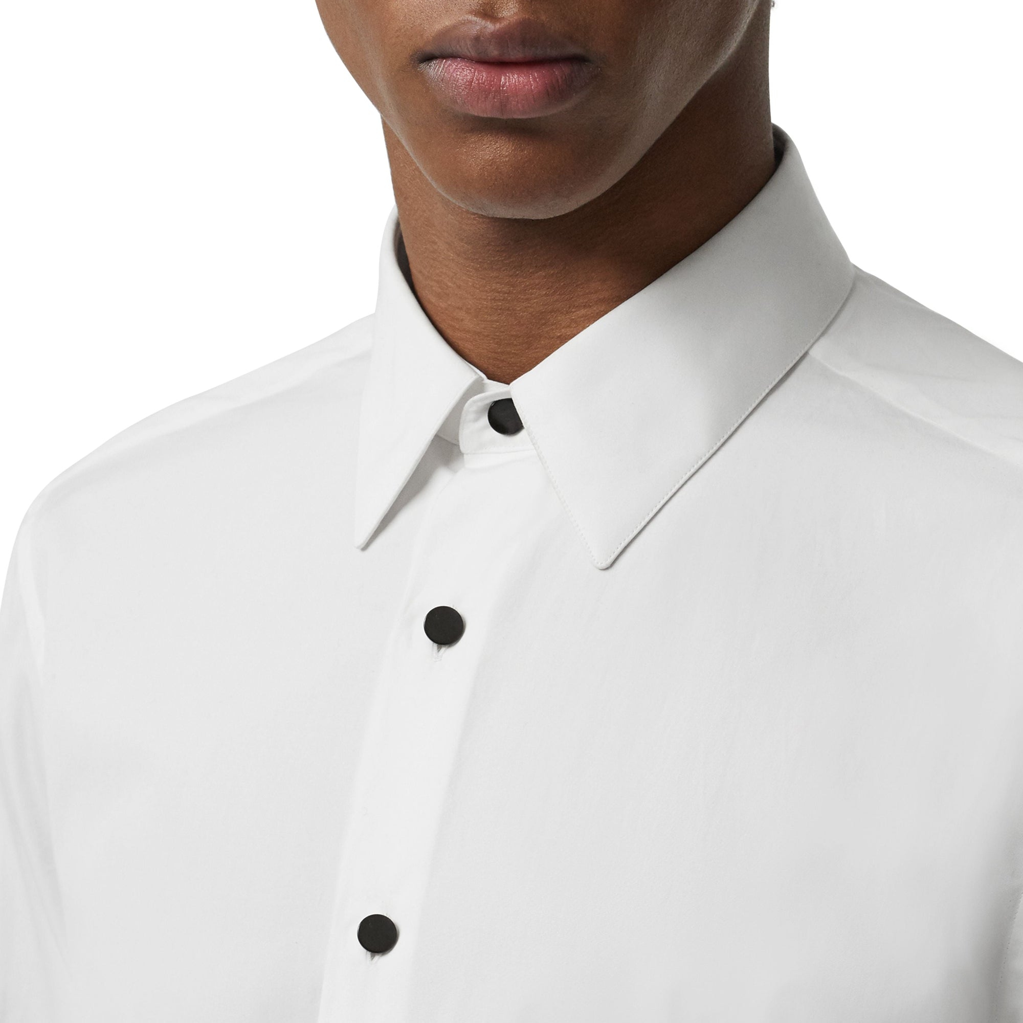 Chemise habillée classique en popeline de coton - White