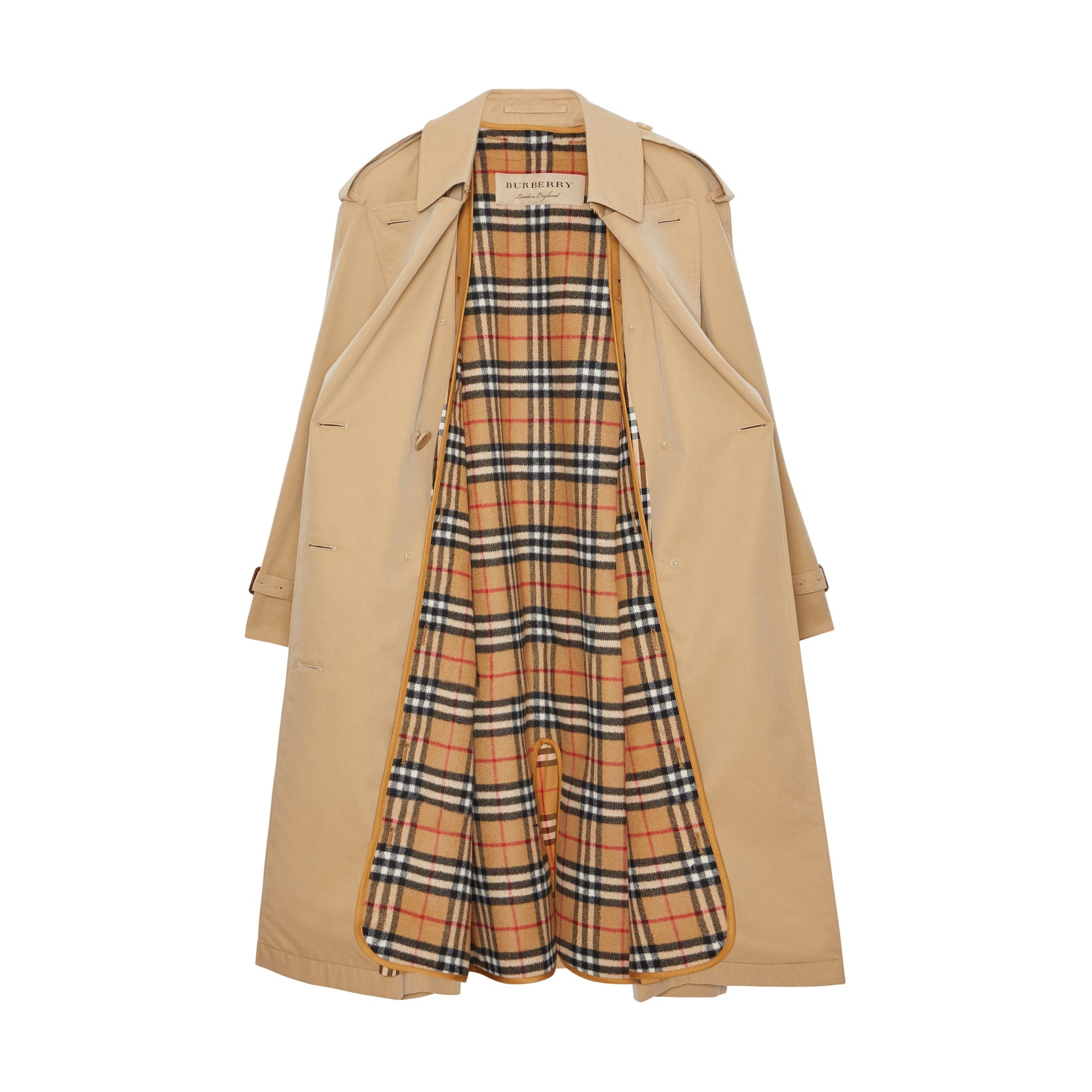 Gilet intérieur long en laine et cachemire pour trench Burberry - Antique Yellow
