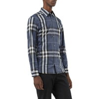 Chemise en coton extensible à motif check - Thistle Blue