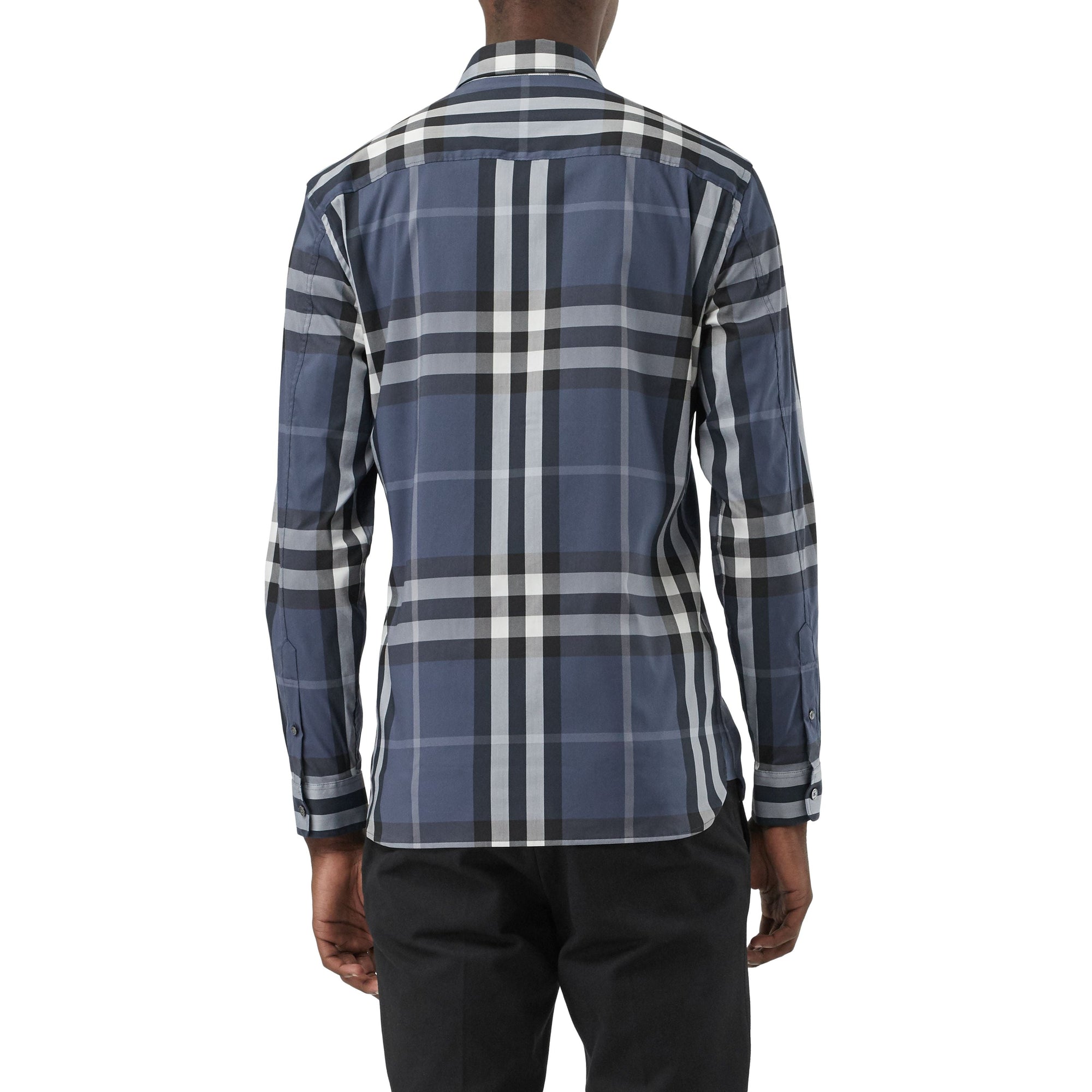 Chemise en coton extensible à motif check - Thistle Blue