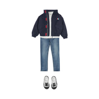 Veste en taffetas à mémoire de forme avec capuche repliable - Navy