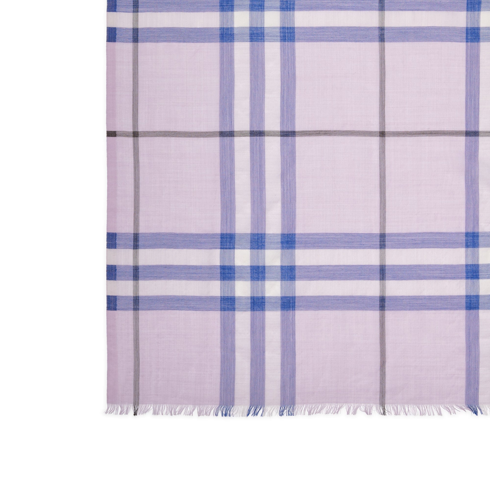 Écharpe légère en laine et soie à motif check - Pale Orchid