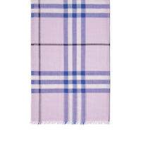 Écharpe légère en laine et soie à motif check - Pale Orchid
