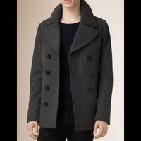 Caban en laine et cachemire - Dark Grey Melange