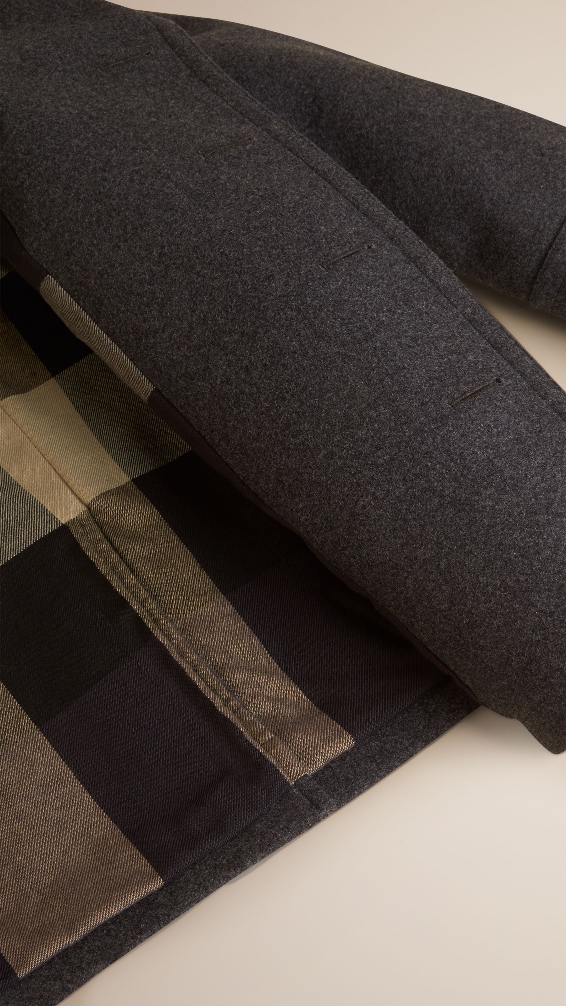 Caban en laine et cachemire - Dark Grey Melange