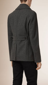 Caban en laine et cachemire - Dark Grey Melange