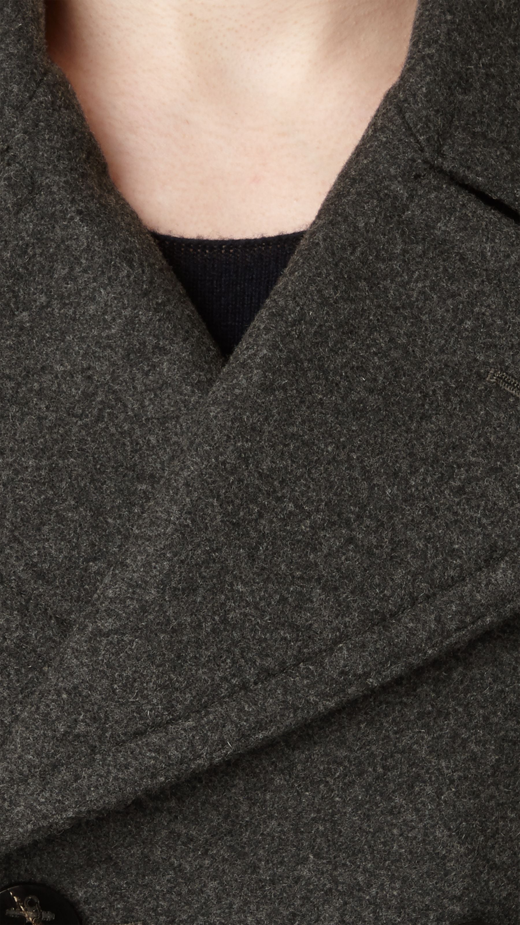 Caban en laine et cachemire - Dark Grey Melange