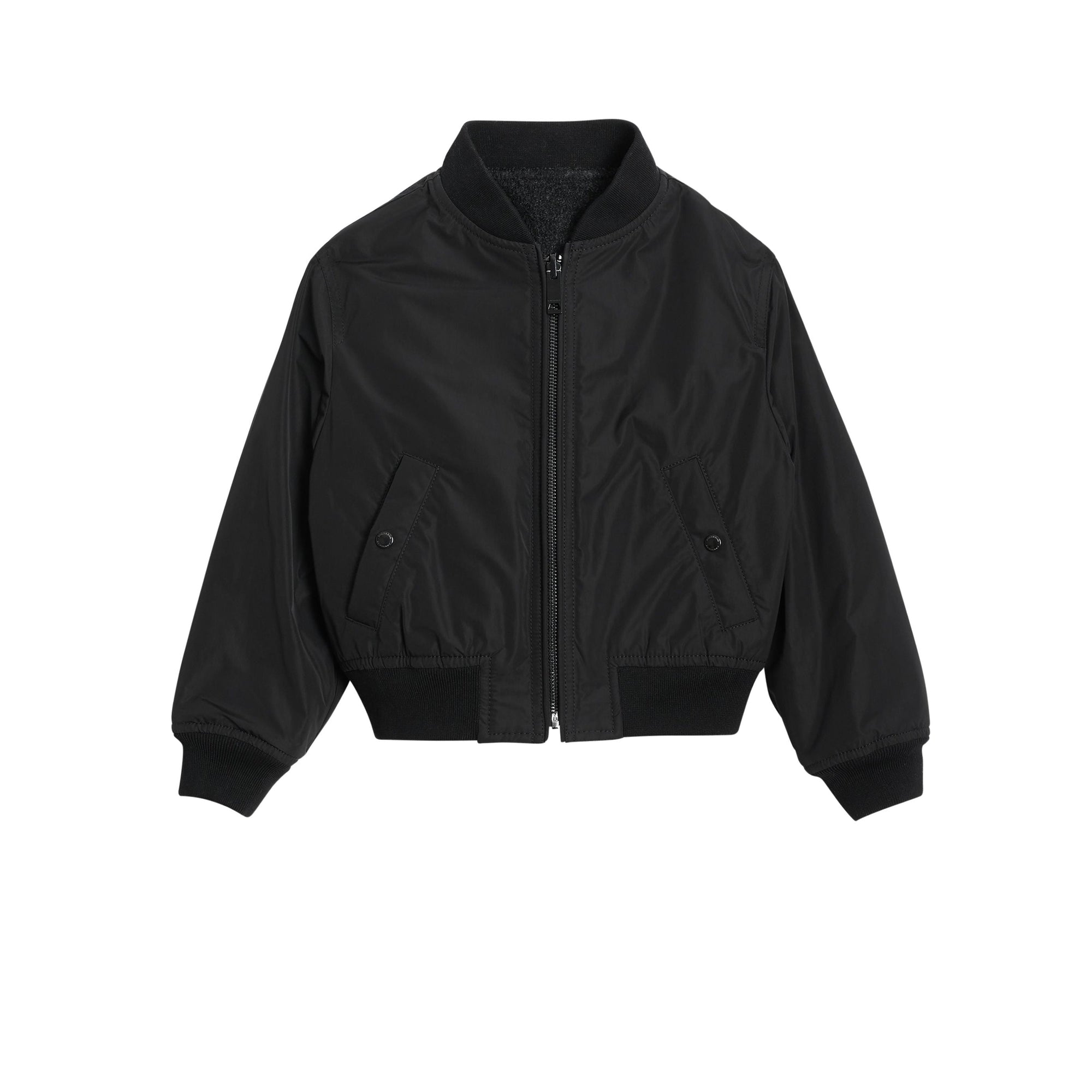 Bomber en taffetas à mémoire de forme avec logo imprimé - Black