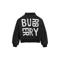 Bomber en taffetas à mémoire de forme avec logo imprimé - Black