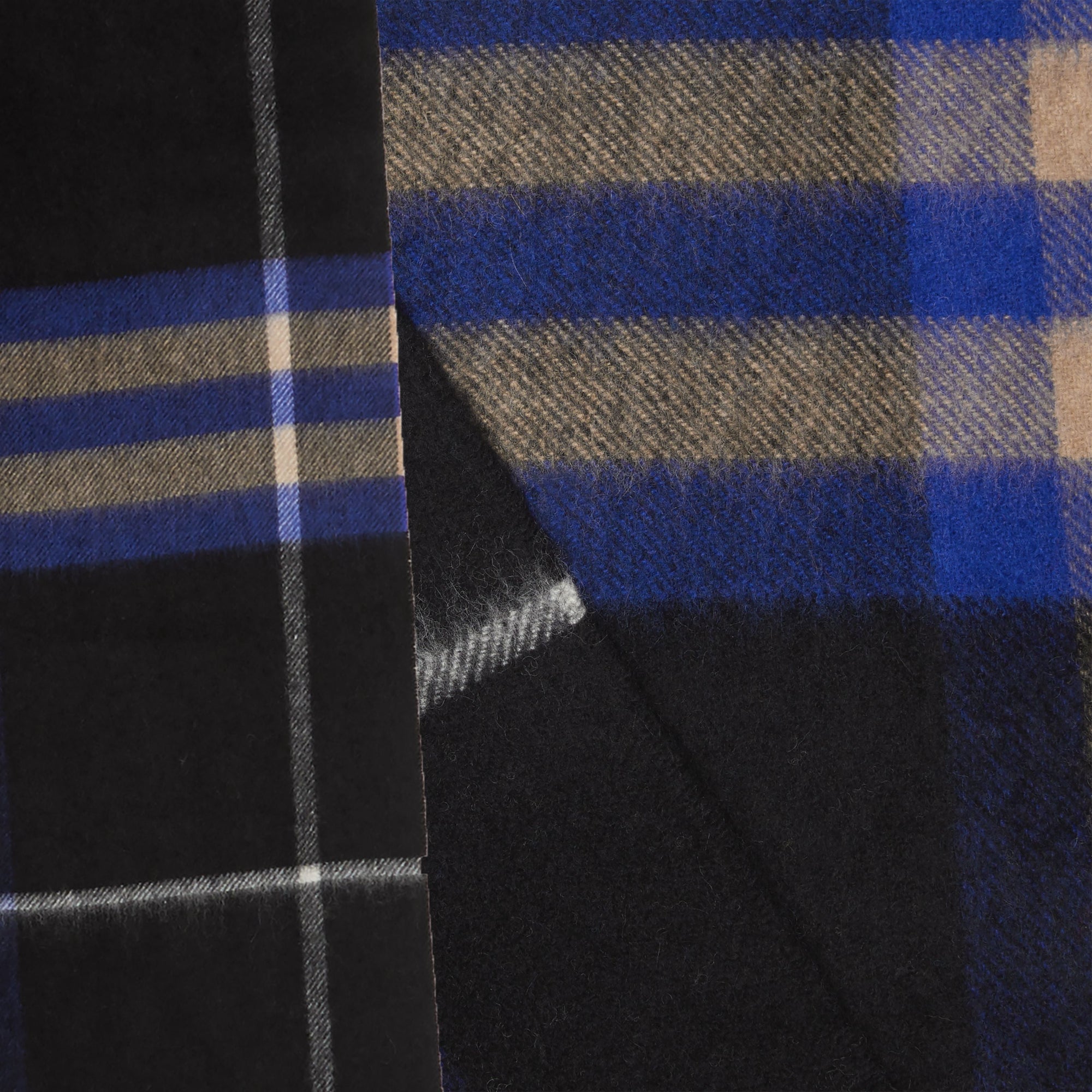 Écharpe en cachemire à motif check classique - Bright Cobalt