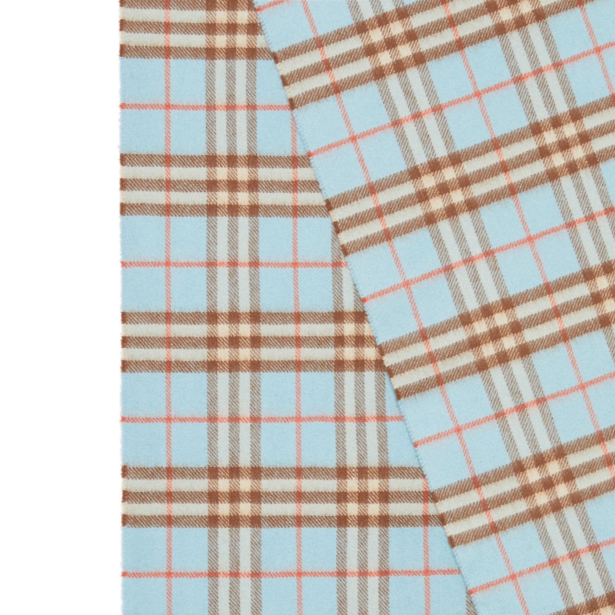 Écharpe classique en cachemire à motif Vintage check - Pale Peridot Blue