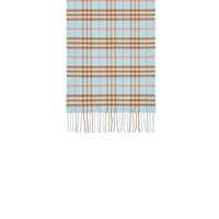 Écharpe classique en cachemire à motif Vintage check - Pale Peridot Blue