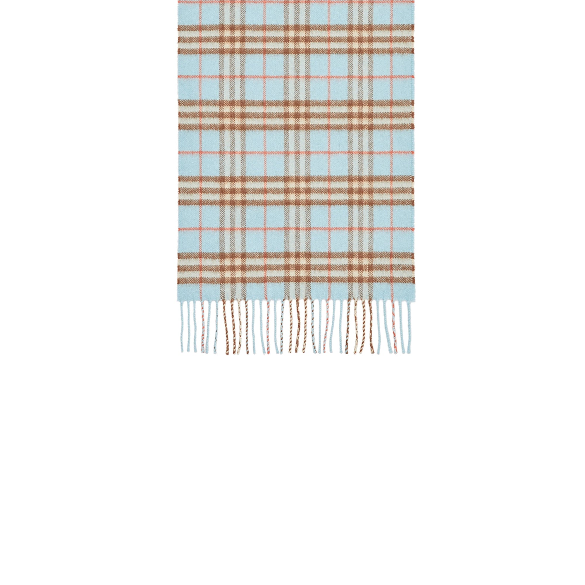 Écharpe classique en cachemire à motif Vintage check - Pale Peridot Blue