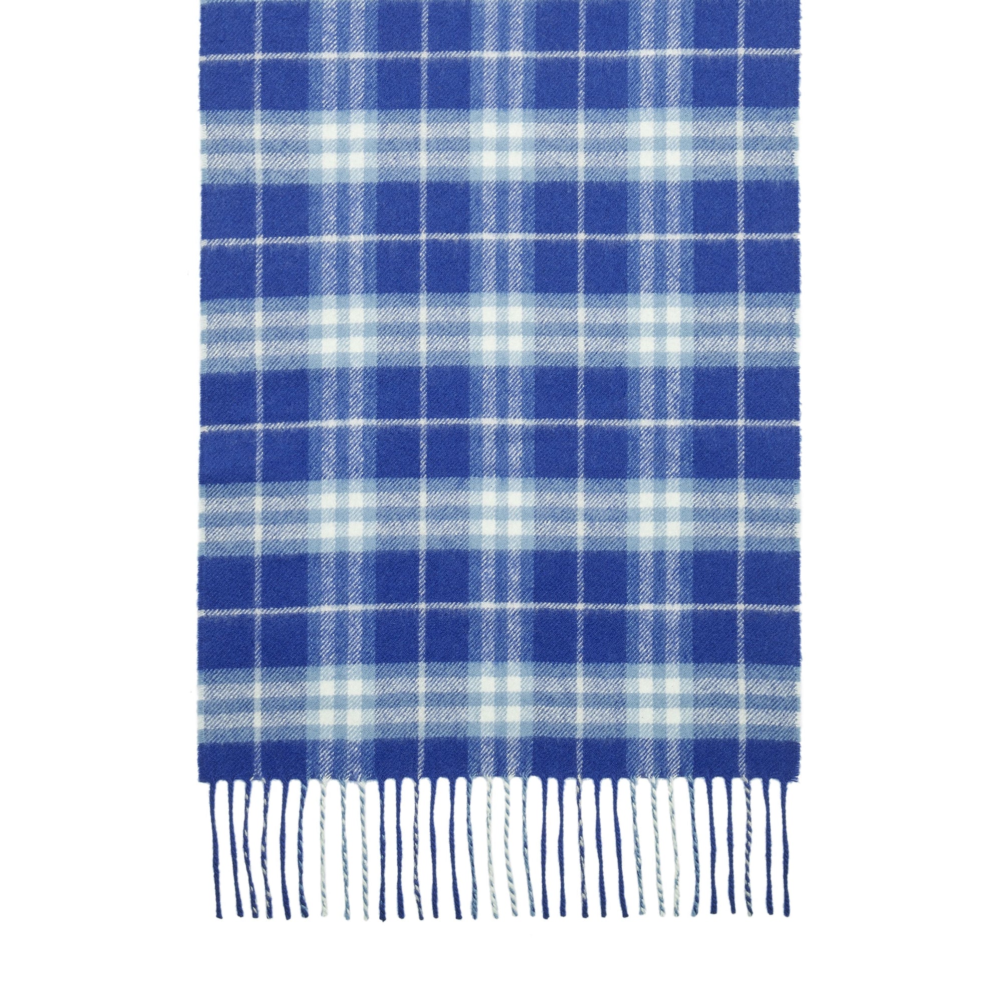 Écharpe classique en cachemire à motif Vintage check - Bright Lapis
