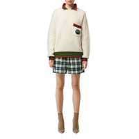 Pull en maille de laine et cachemire côtelée - Ivory