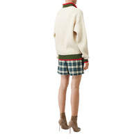 Pull en maille de laine et cachemire côtelée - Ivory