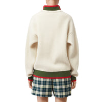 Pull en maille de laine et cachemire côtelée - Ivory