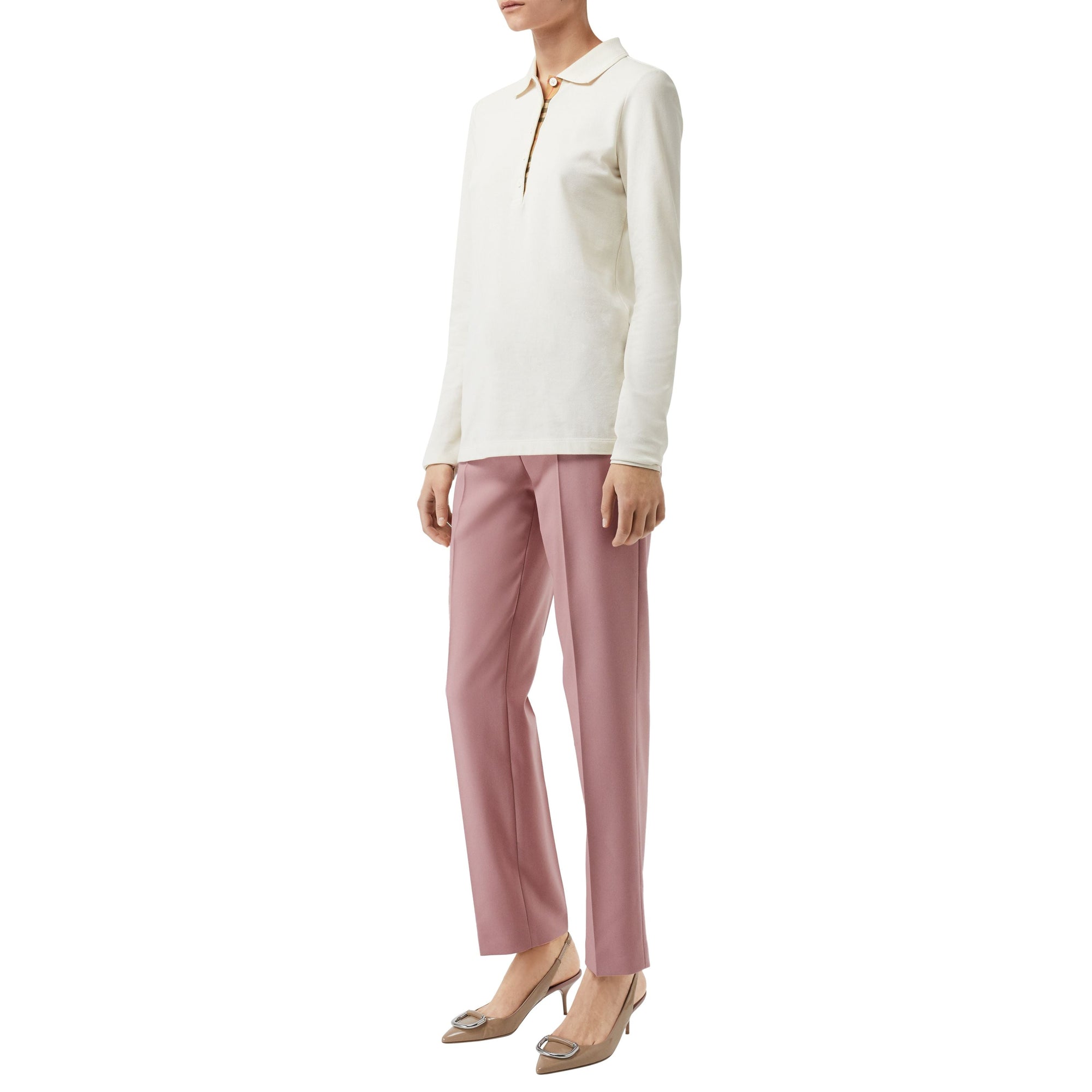 Polo à patte en piqué de coton - Ivory