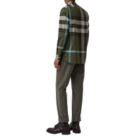 Chemise en coton extensible à motif check - Antique Green