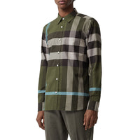 Chemise en coton extensible à motif check - Antique Green
