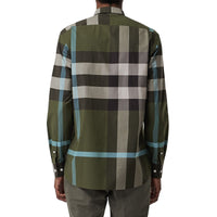 Chemise en coton extensible à motif check - Antique Green